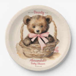 Baby Bear Cub Girls Babydusche Pappteller
