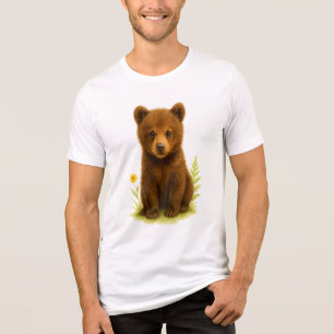 Baby Bear Cub in den Wildblumen Tri-Blend Shirt
