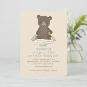 Baby Bear Cub Mama Bear Babydusche Einladung (Stehend Vorderseite)