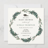 Baby Bear Evergreen Buffalo Kariert Einladung (Vorderseite)