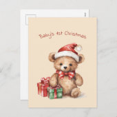 Baby Bear First Christmas Grußkarte Feiertagspostkarte (Vorne/Hinten)