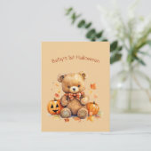 Baby Bear First Halloween Gruß Feiertagspostkarte (Stehend Vorderseite)