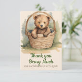 Baby Bear Gender Neutral Baby Dusche Vielen Dank Dankeskarte (Stehend Vorderseite)