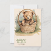 Baby Bear Gender Neutral Baby Dusche Vielen Dank Dankeskarte (Rückseite)