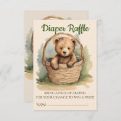 Baby Bear Gender Neutral Baby Duwer Diaper Raffle Begleitkarte (Vorne/Hinten)