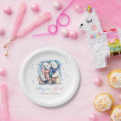 Baby Bear Gender Reveal Boy oder Girl Winter Fall Pappteller (Party)