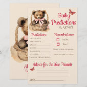 Baby Bear Girl Baby Predictions Karte (Vorne/Hinten)