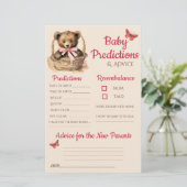 Baby Bear Girl Baby Predictions Karte (Stehend Vorderseite)