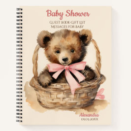 Baby Bear Girl Baby Shooting Guest Gift List Notizblock