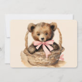 Baby Bear Girl Babydusche Einladung (Rückseite)