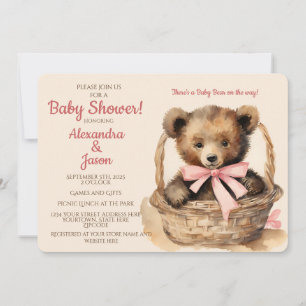 Baby Bear Girl Babydusche Einladung