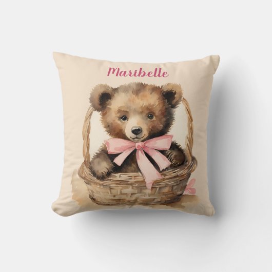 Baby Bear Girl Personalisiert Kissen (Vorderseite)