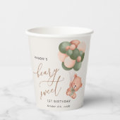 Baby Bear, Grüne Balloons, erster Geburtstag Pappbecher (Vorderseite)