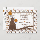 Baby Bear Halbjahr Geburtstagskarte Boy Feiertagskarte (Vorne/Hinten)