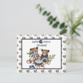 Baby Bear Halbjahr Geburtstagskarte Girl Feiertagskarte (Stehend Vorderseite)