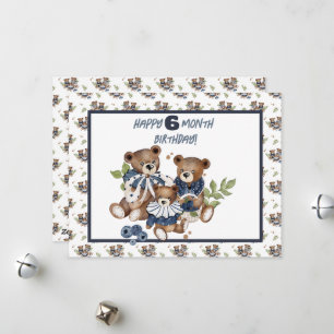 Baby Bear Halbjahr Geburtstagskarte Girl Feiertagskarte