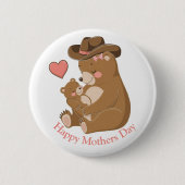 Baby Bear Happy Mother Day Button (Vorderseite)