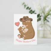 Baby Bear Happy Mother Day Postkarte (Stehend Vorderseite)