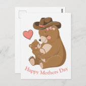 Baby Bear Happy Mother Day Postkarte (Vorne/Hinten)