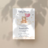 Baby Bear Heart Balloon Baby Shower Einladung