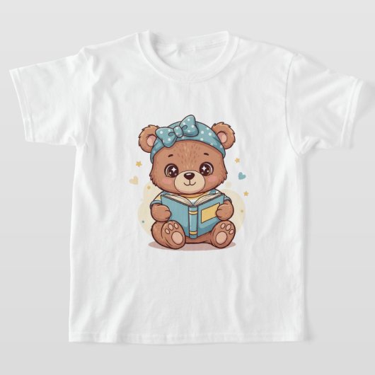 Baby Bear Lesen eines Buches T-Shirt (Ablage )