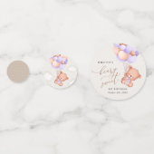 Baby Bear, Lila Balloons, erster Geburtstag Konfetti (Vorderseiten)