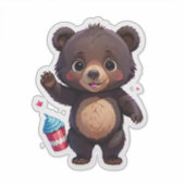 Baby Bear mit Dessert Aufkleber (Vorderseite)