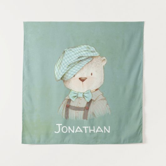 Baby Bear Name Personalisiert Baby Boy Niedlich Wandteppich (Vorderseite)