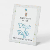 Baby Bear Niedlich Minimalistisch Blue Boy Dusche Sockelschild (Vorderseite)