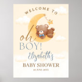 Baby Bear on the Way! Boy Baby Shower Poster (Vorne)