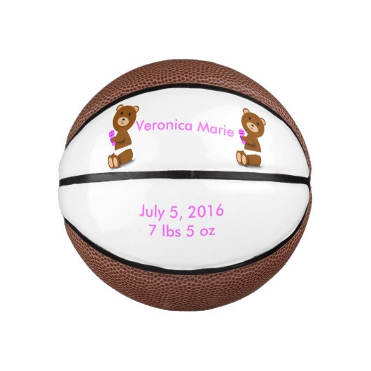 Baby Bear personalisieren Mini Basketball (Vorderseite)