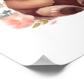 Baby Bear Pink Blume Aquarellfarben Kinderzimmer K Poster (Ecke)