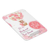 Baby Bear Pink Gold Heißluftballon Babydusche Magnet (Rechte Seite)