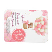 Baby Bear Pink Gold Heißluftballon Babydusche Magnet (Horizontal)