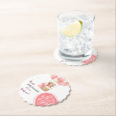 Baby Bear Pink Gold Heißluftballon Babydusche Untersetzer (Vor Ort)