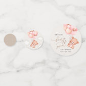 Baby Bear, rosa Balloons, erster Geburtstag Konfetti (Vorderseiten)