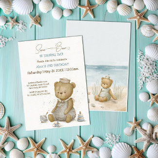 Baby Bear Sailor Birthday Einladung