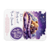 Baby Bear Schlafen Lila Galaxy Girl Babydusche Magnet (Horizontal)
