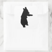 Baby Bear Silhouette Quadratischer Aufkleber (Tasche)