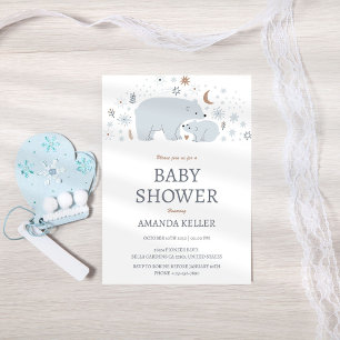 Baby Bear Snow Niedlich Babydusche Einladung