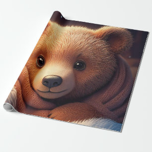Baby Bear Snuggling Geschenkpapier