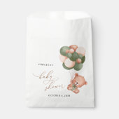 Baby Bear, Teddy Bear, Grüne Balloons, Babydusche Geschenktütchen (Vorderseite)