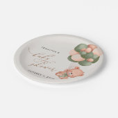 Baby Bear, Teddy Bear, Grüne Balloons, Babydusche Pappteller (Schrägansicht)