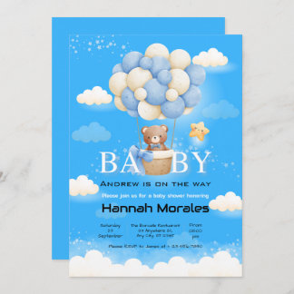 Baby Bear Theme Babydusche Einladung