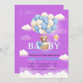 Baby Bear Theme Babydusche Einladung