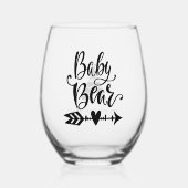 Baby Bear Tribal Calligraphy Personalisiert Weinglas Ohne Stiel (Vorderseite)