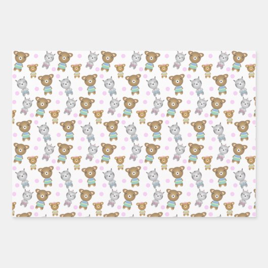 Baby Bear und Zebra Geschenkpapier Set (Vorderseite 3)