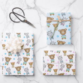 Baby Bear und Zebra Geschenkpapier Set