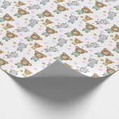 Baby Bear und Zebra Illustration Geschenkpapier (Ecke)