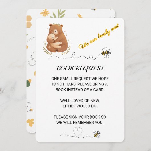 Baby Bear wir können frühzeitig abwarten Buchanfra Einladung (Vorne/Hinten)